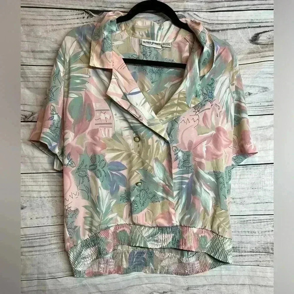 Alfred Dunner vintage tropical print top - Picture 1 of 5